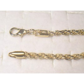 DOLPHIN ORE 19, 21,23 1/2"   3 MM  18K GOLD PLATED ROPE CHAIN NECKLACE LIFETIME WARRANTY 163