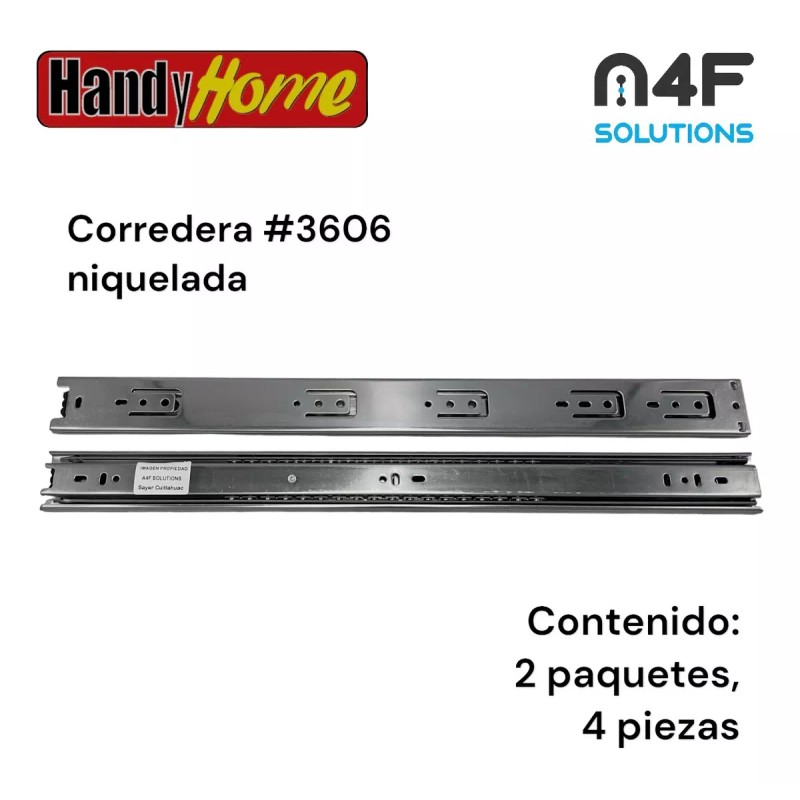 Handyhome Corredera Cajón Handy Home 50cm X 4.5cm 2paquetes 4pz