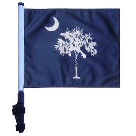 SSP Flags State of South Carolina/Palmetto Golf Cart Flag EZ On & Off Bracket