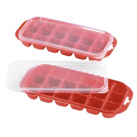 Xavax Set of 2 Ice Cube Trays with Lid (Ice Cube Tray for 36 Ice Cubes)