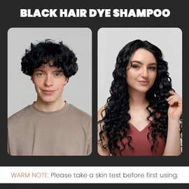 YOURTONE Tinte para El Cabello Negro Natural Champú Instantáneo y Fácil Solución 3 En 1 de Color de Cabello para Hombres y Mujeres - Fórmula A Base de