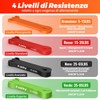 Fokky Set Elastici Fitness 4 Livelli con Guida Esercizi e
