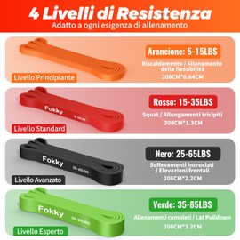 Fokky Set Elastici Fitness 4 Livelli con Guida Esercizi e Borsa Trasporto
