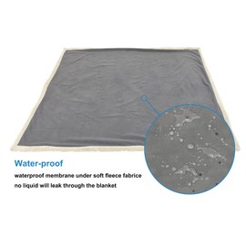 Waterproof Dog Blanket,Premium Pet Puppy Cat Soft Fleece Sherpa Throws Blanket Cushion Mat for Car Seat Furniture Protector Cover Small 50" x 30" by Pawsse Gray