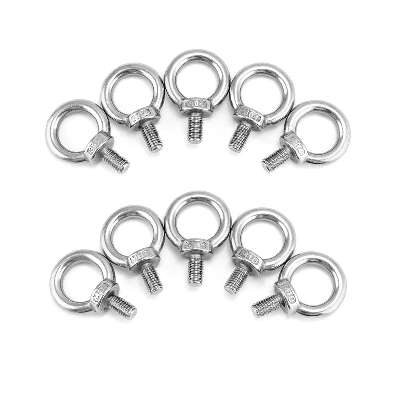 QWORK 10 Pack Stainless Steel M10 x 18mm Shoulder Lifting