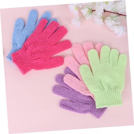 Beavorty 10pcs Exfoliating Bath Gloves Five Finger Scrubbing Towels for Deep Cleansing and Back Massage Random Color for All Skin Types for Shower Use