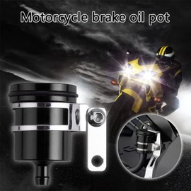 Motorcycle Brake Fluid Reservoir Aluminum Alloy Universal Motorcycle Brake Cylinder Fluid Reservoir Motorbike Rear Front Clutch Tank Oil Fluid Cup Accessorie