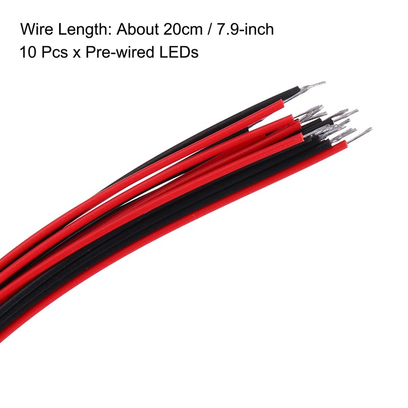 uxcell 10Pcs 5mm Pre Wired LED, RGB Slow Flash Flashing