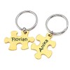 Puzzle Partner Keyring with Engraving of Your Desired Set of