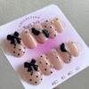 Satin Curie Handmade Nail Tips - Midi Long Oval /
