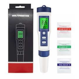 Comprobador Digital 5 En 1 (De Ph/ec/tds/temp./salinidad), Medidor de Calidad del Agua, Probador de Medidor PH, EC, Temperatura, TDS, Salinidad