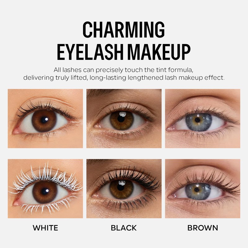 White & Brown Metal Iron Wand Lash Primer & Mascara