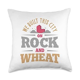 we built this city on rock and wheat or Board game Throw Pillow