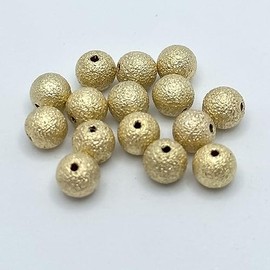 Shop Azalea Acrylic Round Beads, Plain, 0.3 inches (8 mm), 100 Pieces, Plating, Round Glitter (Gold)