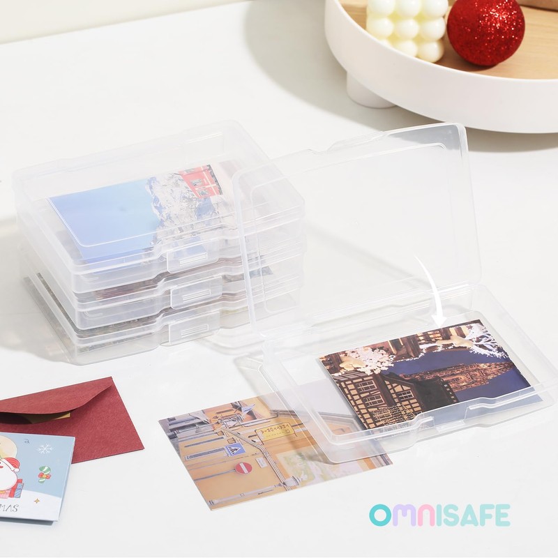 OMNISAFE 5x7 Photo Storage Cases, Plastic Craft Storage Container, Acid-Free
