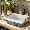 Rlosjin Wicker Storage Basket Waterproof Wicker Basket Hand Woven Wicker
