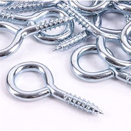 Large Screw in Eye Bolt Hooks 65mm Zinc Plated Eye Screws for Picture Frame Vine Loop Hook Wall Hanger Anti-Rust Hammock Hooks for Tie-Downs Pack of 20.