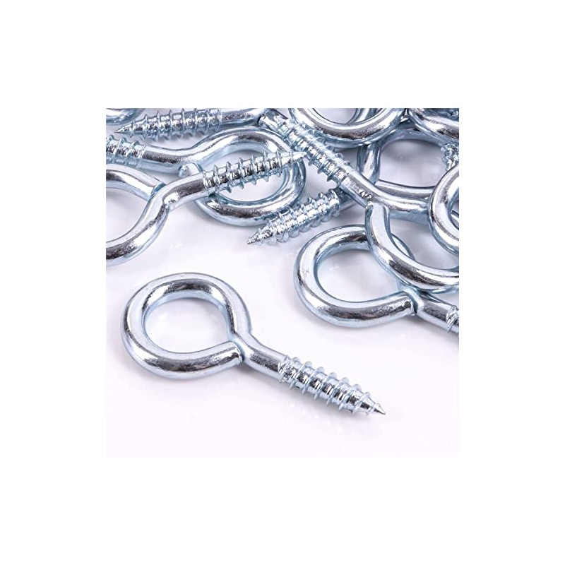 Large Screw in Eye Bolt Hooks 65mm Zinc Plated Eye