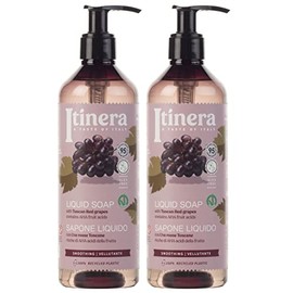 ITINERA Smoothing Liquid Soap with Tuscan Red Grapes, 95% Natural Ingredients, 370 ml, Pack of 2
