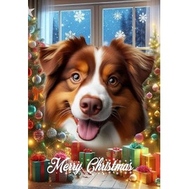 Australian Shepherd Red Tri - Best of Breed Christmas Garden Flag 12" x 17"
