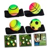 Vaguelly 4pcs Dark Wrist Return Balls Portable Elastic Rubber Rebound