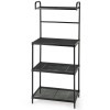 4-Tier Microwave Storage Rack for Kitchen Metal Shelving Unitscolor: Black