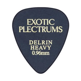 Exotic Plectrums Delrin Black Guitar Or Bass Pick - 0.96 mm Heavy Gauge - 351 Shape - 1 Pack