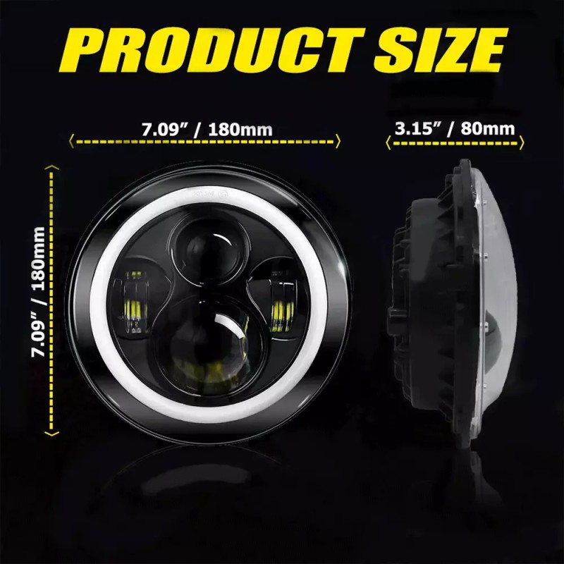 Unbranded 2007-2017 Combo for Jeep Wrangler JK 7" LED Headlights