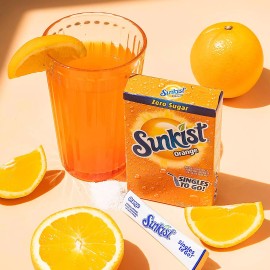 Sunkist Soda Orange Singles to Go Drink Mix, 2 Boxes with 6 Packets Each