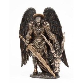 Pacific Giftware St. Michael Killing Dragon Statue 10.75 Inch Figurine