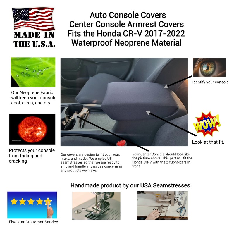 Auto Console Covers- Fits The Honda CR-V 2017-2022 Center Console