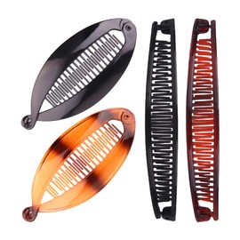 4 Stück Banana Clip,Bananenspange Haare,Bananen Haarspangen Damen,Groß Haar Banane,Hair Dickes Bananen-Haarspangen, Clips Dünnes Frisur für Haarklammer,Bananenspangen Afrikanische Bananen-Haarnadel