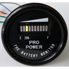 ProPower PRO12-48M ™ for 48 Volt EZGO, Yamaha, Club Car Battery Meter Indicator- Golf Car