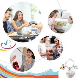 Ouligay Thank You Keyring, Teacher Appreciation Gifts Bee Teacher Keyring, Thank You Gifts for Nursery Teacher Colleague Volunteer Social Worker Coworker Employee Leaving Gifts