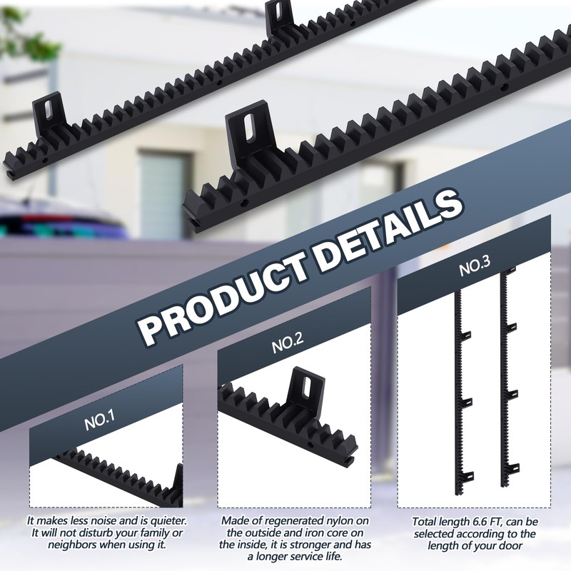 Threlaco 2 Nylon Gear Racks with Metal Insert for Sliding