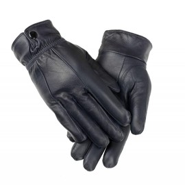 Women's Leather Gloves, Extra Soft and Warm Ladies Waterproof Gloves (TouchScreen Black, L-XL)