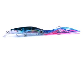 East Rain Squid Swimbait Hard Lures Lingcod Rockfish Saltwater Fishing Octopus Jig Head(5.51in/14cm,1.41oz./40g,6 Colors Option) (D 1pcs)