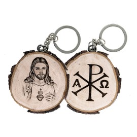 Nazzaret the Savior Jesus Christ Natural Wood Keyring - Christian