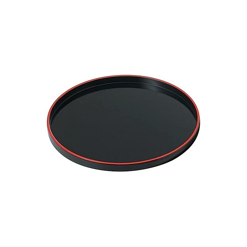 J-kitchens 8 inch round Obon Tray Black Tenshu SLC Φ