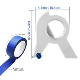 MAEZOE Masking Paint Tape Applicator Set with 4 Rolls Premium Painters Tape (80m=4Rolls*25mm*20m), Blue Tape, Masking Tape, Paint Tape, Masking Master Tape Dispenser for Painting, Decoration