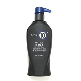 It's a 10 Haircare He's A Miracle 3-in-1 Shampoo, Conditioner and Body Wash, 10 fl Ounces
