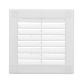 Ecopro Vent / 3'' x 3'' Inch Opening Measurement / White Square Vent External Grille with Protective Mesh - Lightweight Plastic Register / Cover Indoor Outdoor Soffit Vent - 4x4 Outer Measurement