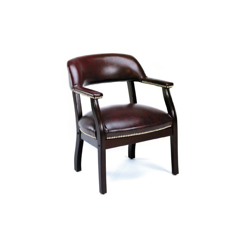 Boss Office Products Traditional Captain's Guest Arm Chair with Casters