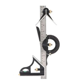 EVTSCAN Latest Stainless Steel T Square Ruler Combination Square Set with Protractor, Stainless Steel Angle Ruler 0-180° Combination Tri-Square 0.01 Protractor Measuring Tool for Woodworking