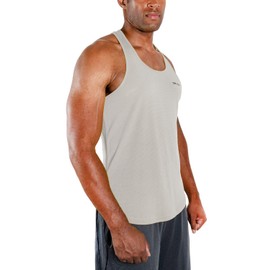 DEVOPS 3 Pack Men's Y-Back Dri Fit Muscle Gym Workout Tank Top (X-Large, Black/Navy/Gray)