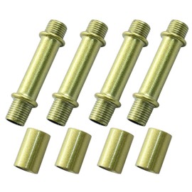 Litoexpe Double End Straight Pipe Lamp Stem Kit 50mm(1.97"), Lamp Extension Rod with Connector 4 Pcs, Lamp Rod Hardware Light Fixture Parts Replacement Gold