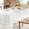 YPDY 1 Pack White Ruffle Tablecloth 60" x 102"