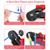 1250Pcs Juego de Crimpadora de Terminales para Cable,hcs8 6-4a,0.25-10mm