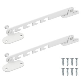 Anseom 2 Pcs Window Safety Restrictors, Window Safety Locks Window Restrictor Hooks with 4 Screws, Adjustable Position Casement Window Restrictor Latch Window Limiter for Wooden/Metal Window or Door