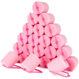 24 rulos de espuma para el cabello, rizadores de cabello sin calor para cabello corto o largo en colores aleatorios, rulos de esponja para rizar el cabello durante la noche, adecuados para todo tipo